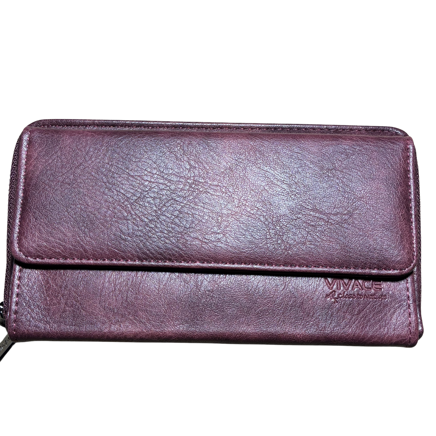 Vivace Sling Wallet: BORDEAUX PU Leather Horizontal Cellphone Sling CLOSED