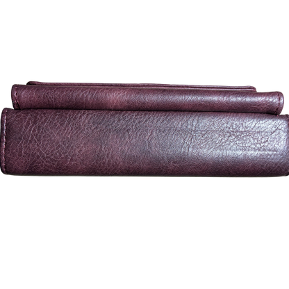 Vivace Sling Wallet: BORDEAUX PU Leather Horizontal Cellphone Sling CLOSED VIEW