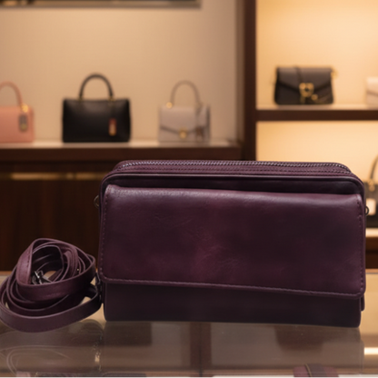 Vivace Sling Wallet: BORDEAUX PU Leather Horizontal Cellphone Sling LIFESTYLE