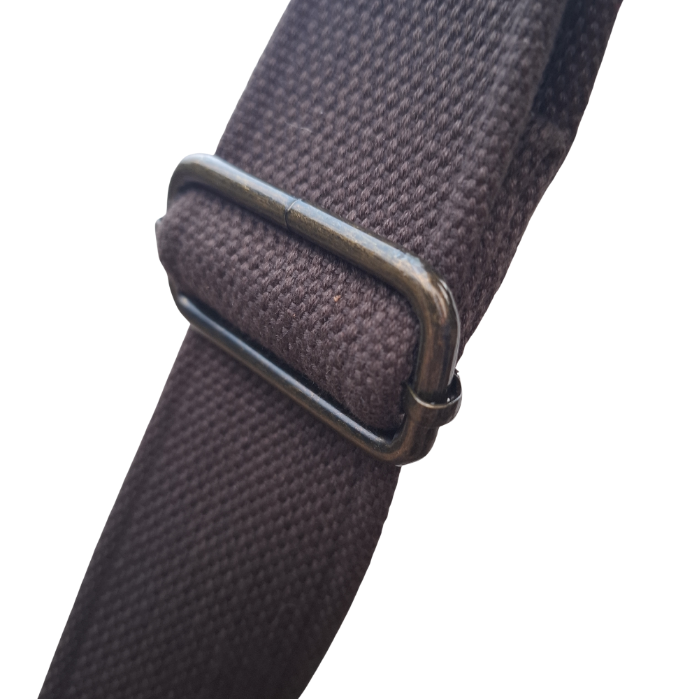 Vivace Travel Bag: CHARCOAL CANVAS and LEATHER Overnight Bag ADJUSTABLE STRAP