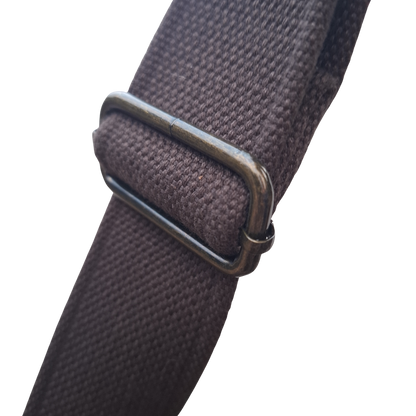 Vivace Travel Bag: CHARCOAL CANVAS and LEATHER Overnight Bag ADJUSTABLE STRAP