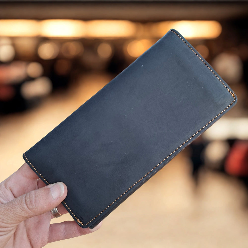 Vivace Wallet: Large BLACK Genuine Leather Tri-fold Card Wallet LIFESTYLE