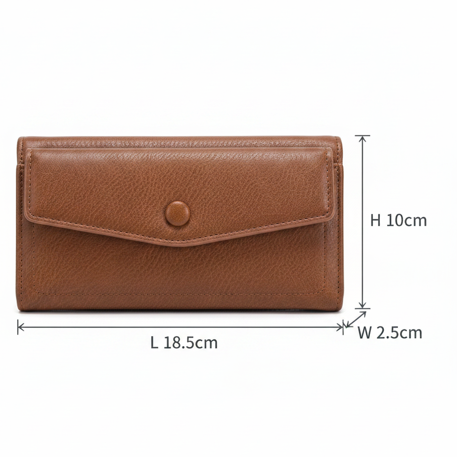 Vivace Wallet: Large BROWN Soft PU Leather Textured Organiser