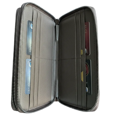 Vivace Wallet: Large CHOCOLATE BROWN Double Zipped Organiser with Horse detailing