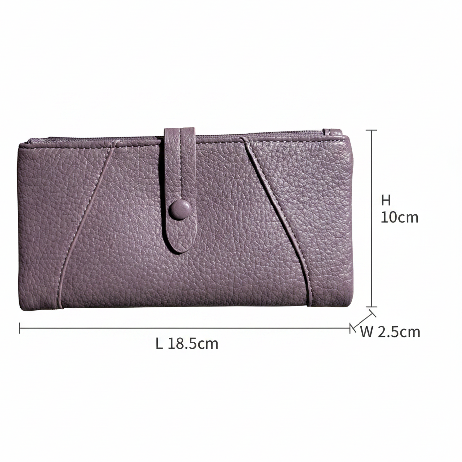 Vivace Wallet: Large PURPLE Soft PU Leather Textured Organiser SIZE