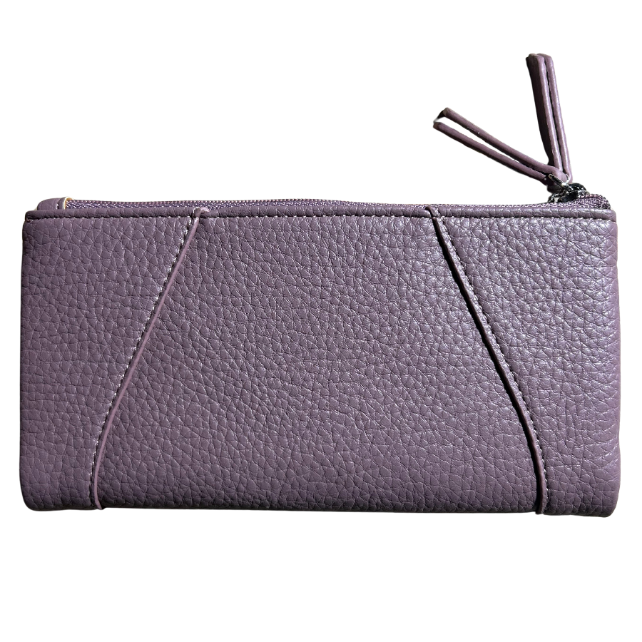 Vivace Wallet: Large PURPLE Soft PU Leather Textured Organiser back