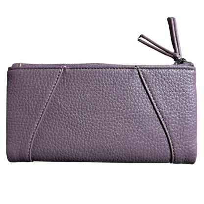 Vivace Wallet: Large PURPLE Soft PU Leather Textured Organiser back