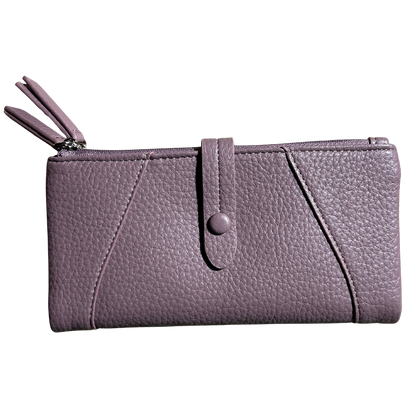 Vivace Wallet: Large PURPLE Soft PU Leather Textured Organiser front