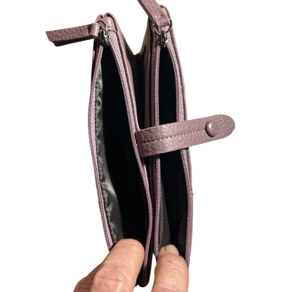 Vivace Wallet: Large PURPLE Soft PU Leather Textured Organiser open coin pockets
