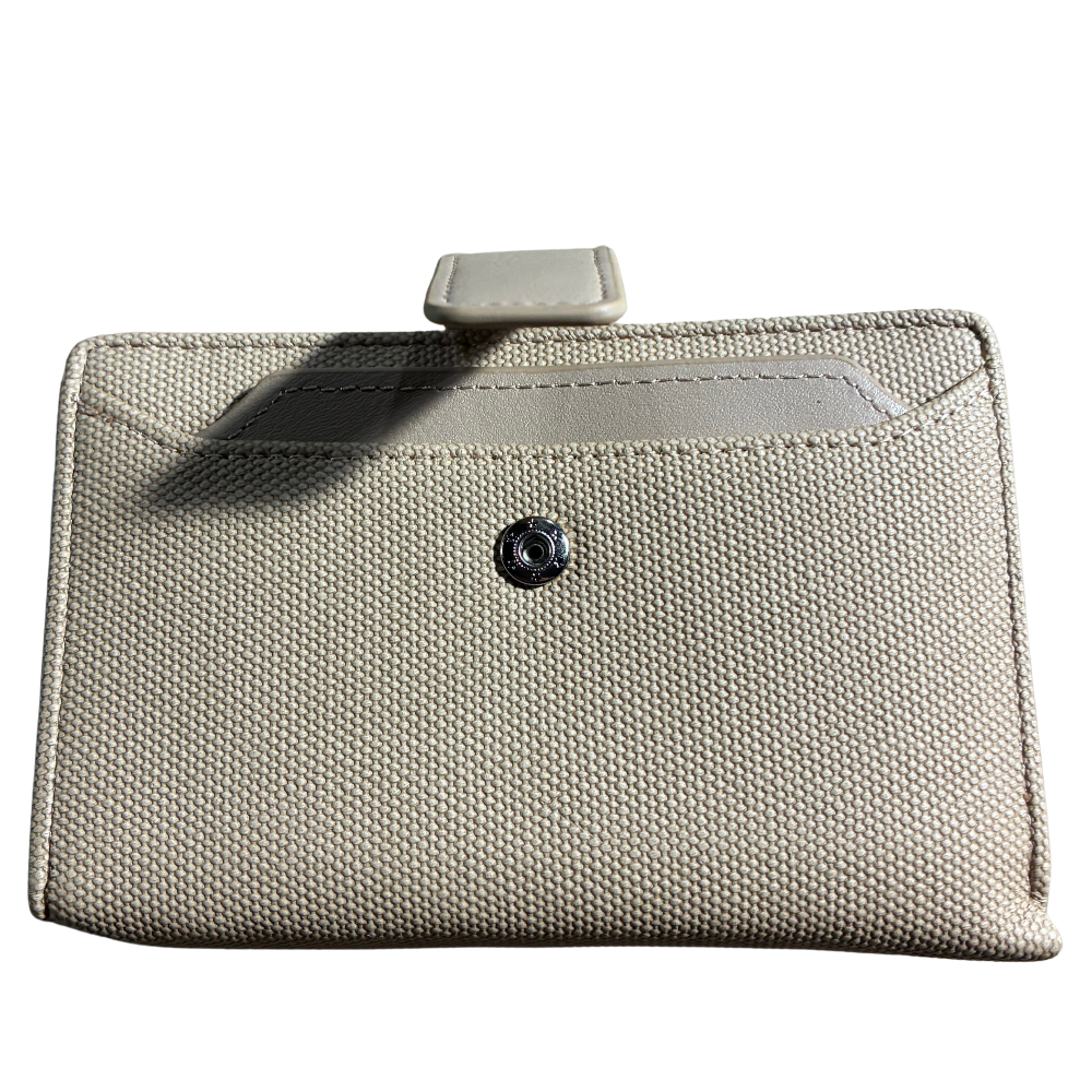 Vivace Wallet: Medium APRICOT Soft Canvas Purse with PU Leather Trim
