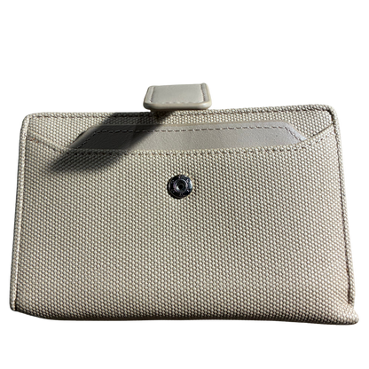 Vivace Wallet: Medium APRICOT Soft Canvas Purse with PU Leather Trim