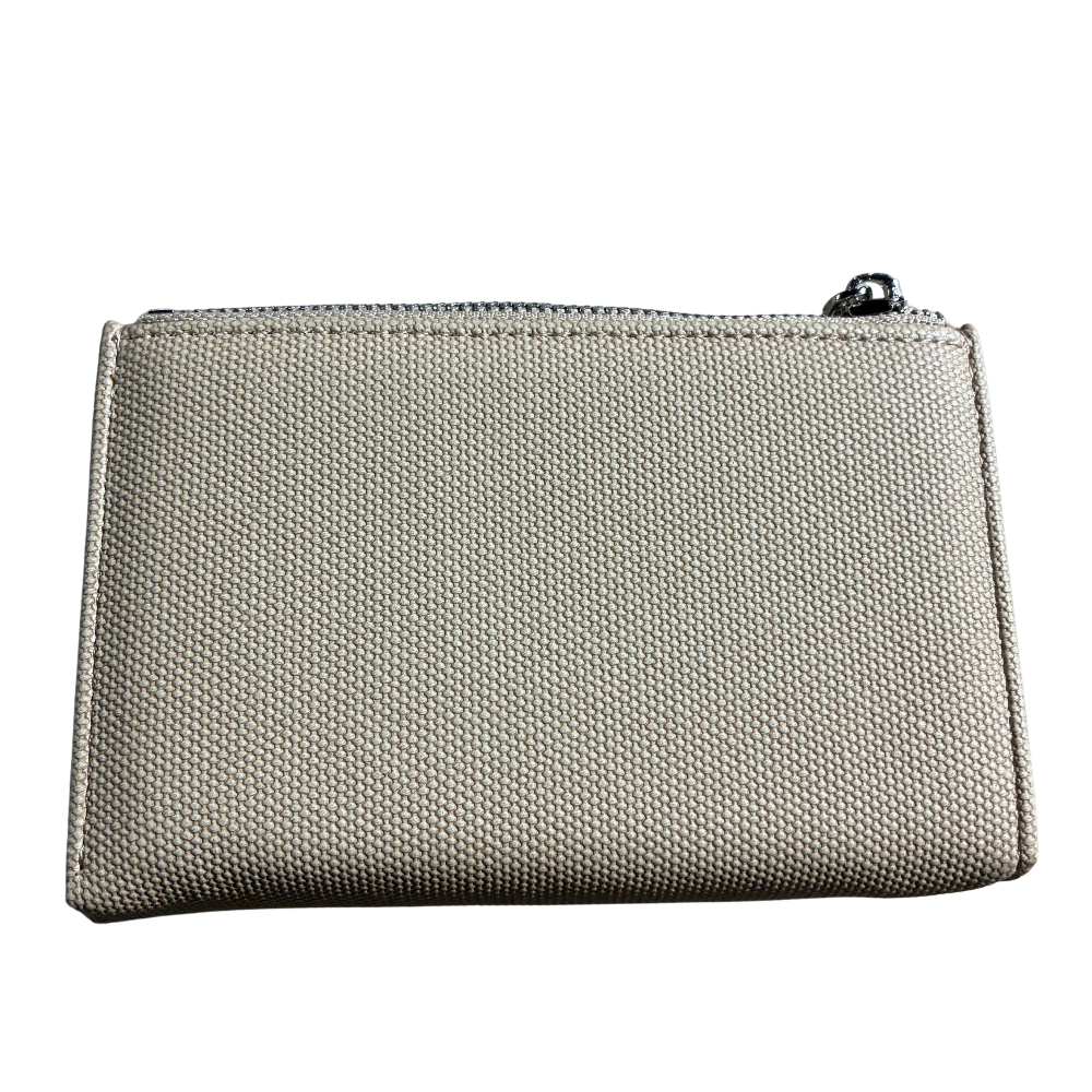 Vivace Wallet: Medium APRICOT Soft Canvas Purse with PU Leather Trim BACK