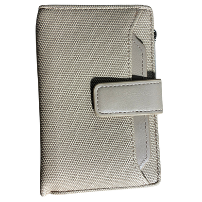 Vivace Wallet: Medium APRICOT Soft Canvas Purse with PU Leather Trim BACK FRONT