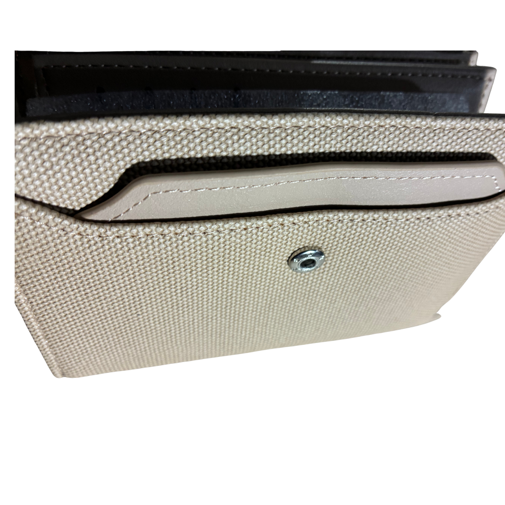 Vivace Wallet: Medium APRICOT Soft Canvas Purse with PU Leather Trim BACK FRONT POCKETS