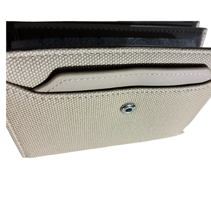Vivace Wallet: Medium APRICOT Soft Canvas Purse with PU Leather Trim BACK FRONT POCKETS