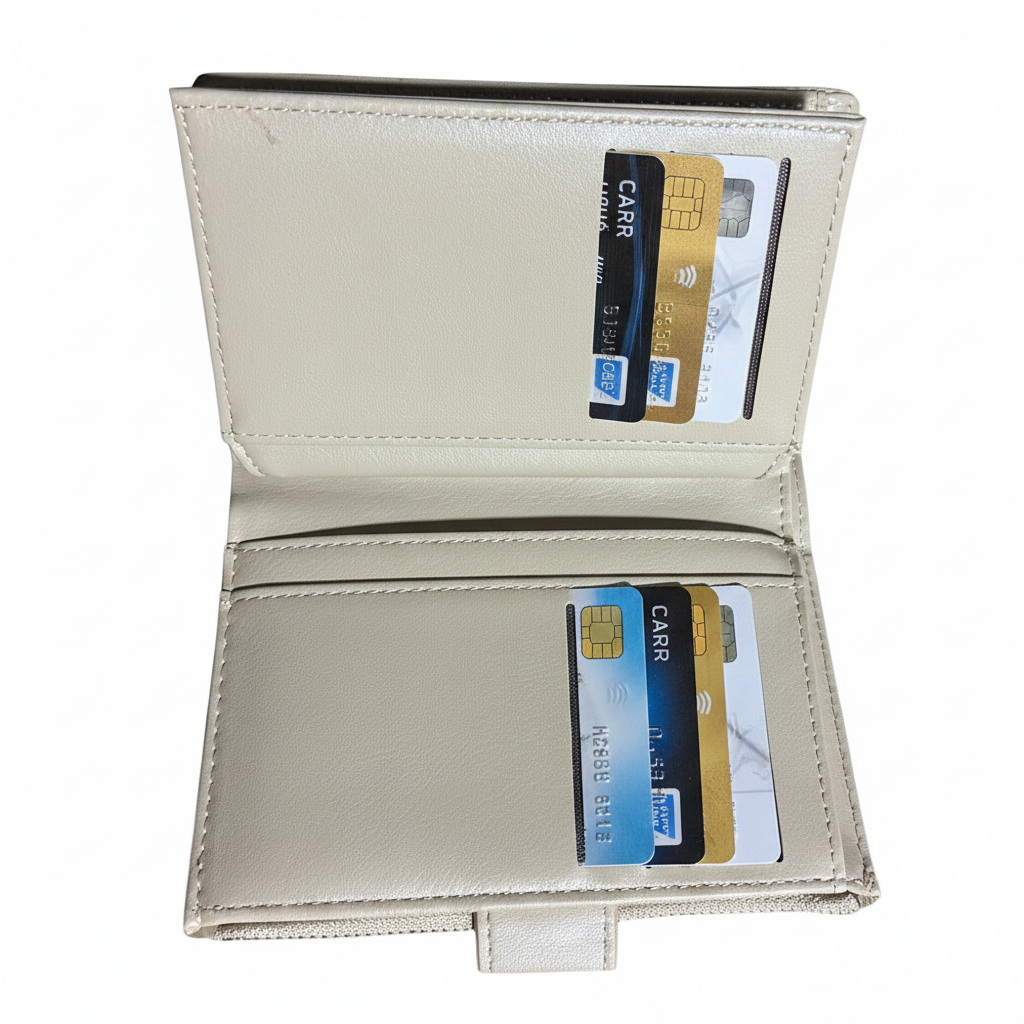 Vivace Wallet: Medium APRICOT Soft Canvas Purse with PU Leather Trim