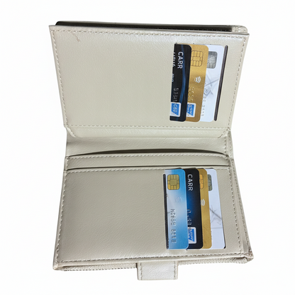 Vivace Wallet: Medium APRICOT Soft Canvas Purse with PU Leather Trim
