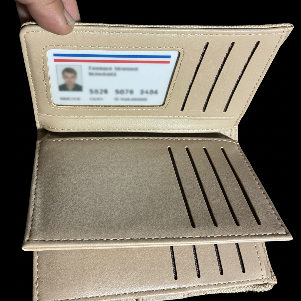 Vivace Wallet: Medium APRICOT Soft Canvas Purse with PU Leather Trim