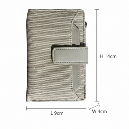 Vivace Wallet: Medium APRICOT Soft Canvas Purse with PU Leather Trim SIZE
