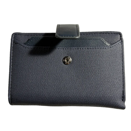 Vivace Wallet: Medium BLUE Soft Canvas Purse with PU Leather Trim