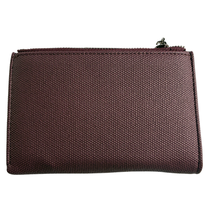 Vivace Wallet: Medium BURGUNDY Soft Canvas Purse with PU Leather Trim back