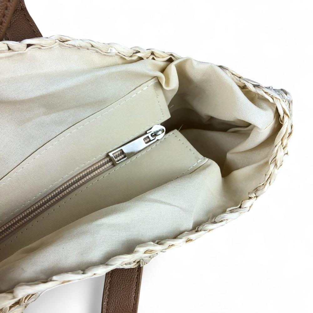 WHEAT BEIGE Cotton Road Woven Tote Bag