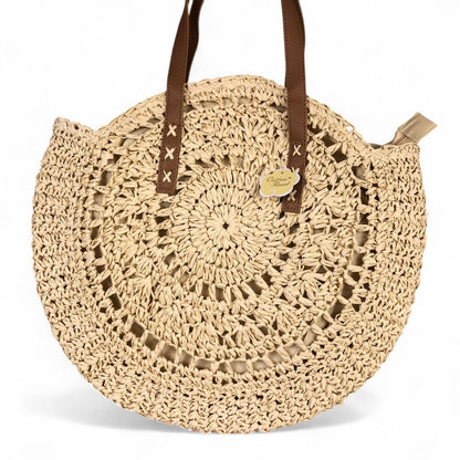 WHEAT BEIGE Cotton Road Woven Tote Bag