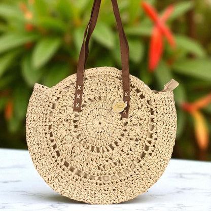 WHEAT BEIGE Cotton Road Woven Tote Bag