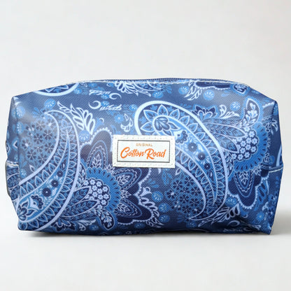 Cotton Road 4-Piece Vanity Set: BLUE PAISLEY PVC Cosmetic Bag Set