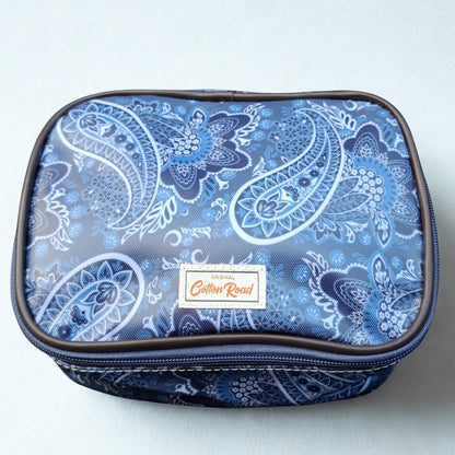 Cotton Road 4-Piece Vanity Set: BLUE PAISLEY PVC Cosmetic Bag Set