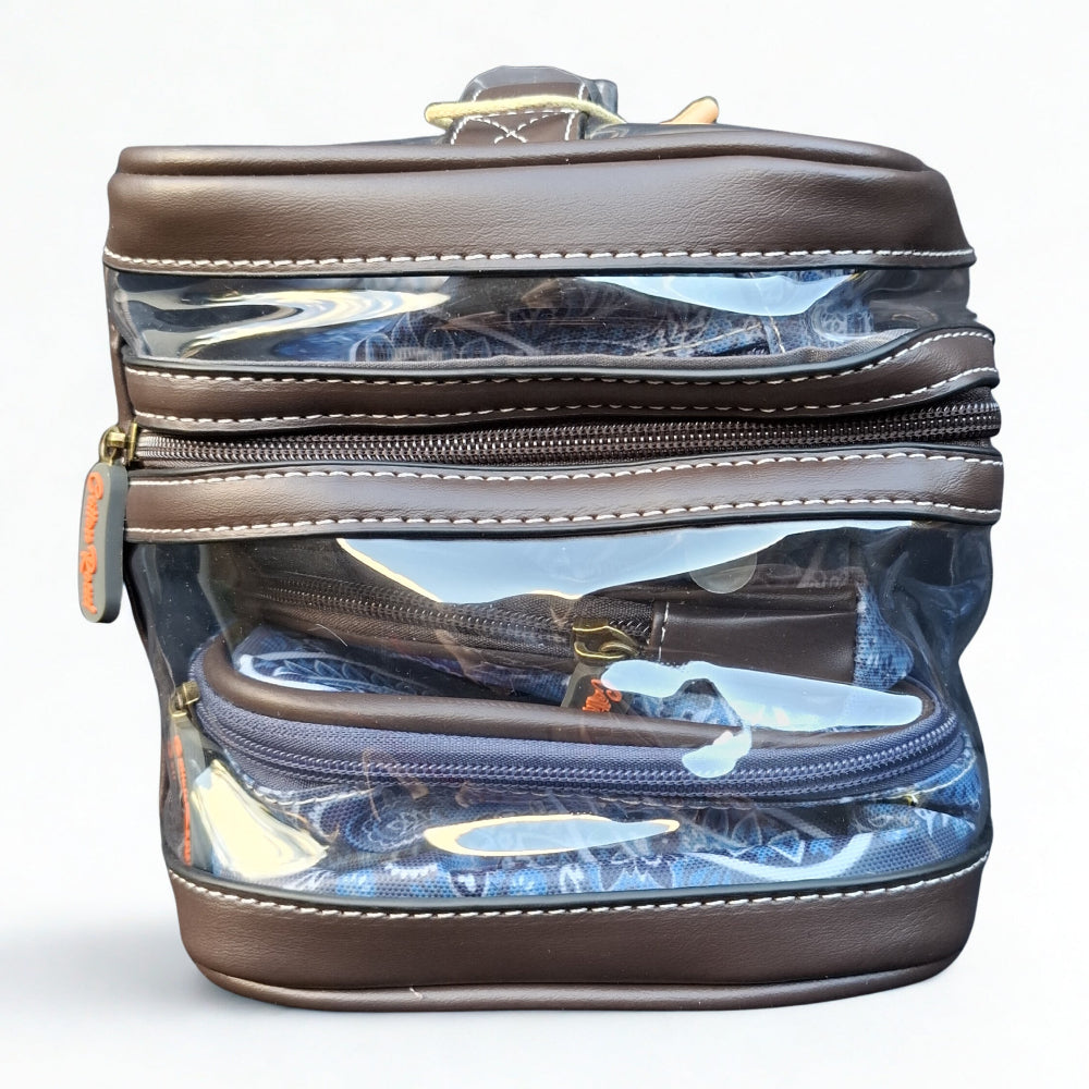 Cotton Road 4-Piece Vanity Set: BLUE PAISLEY PVC Cosmetic Bag Set