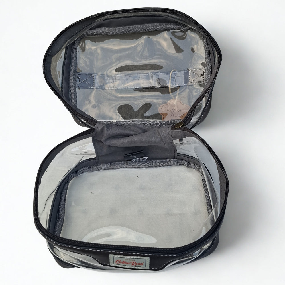Cotton Road 4-Piece Vanity Set: Clear  PVC outer case cosmetic bag