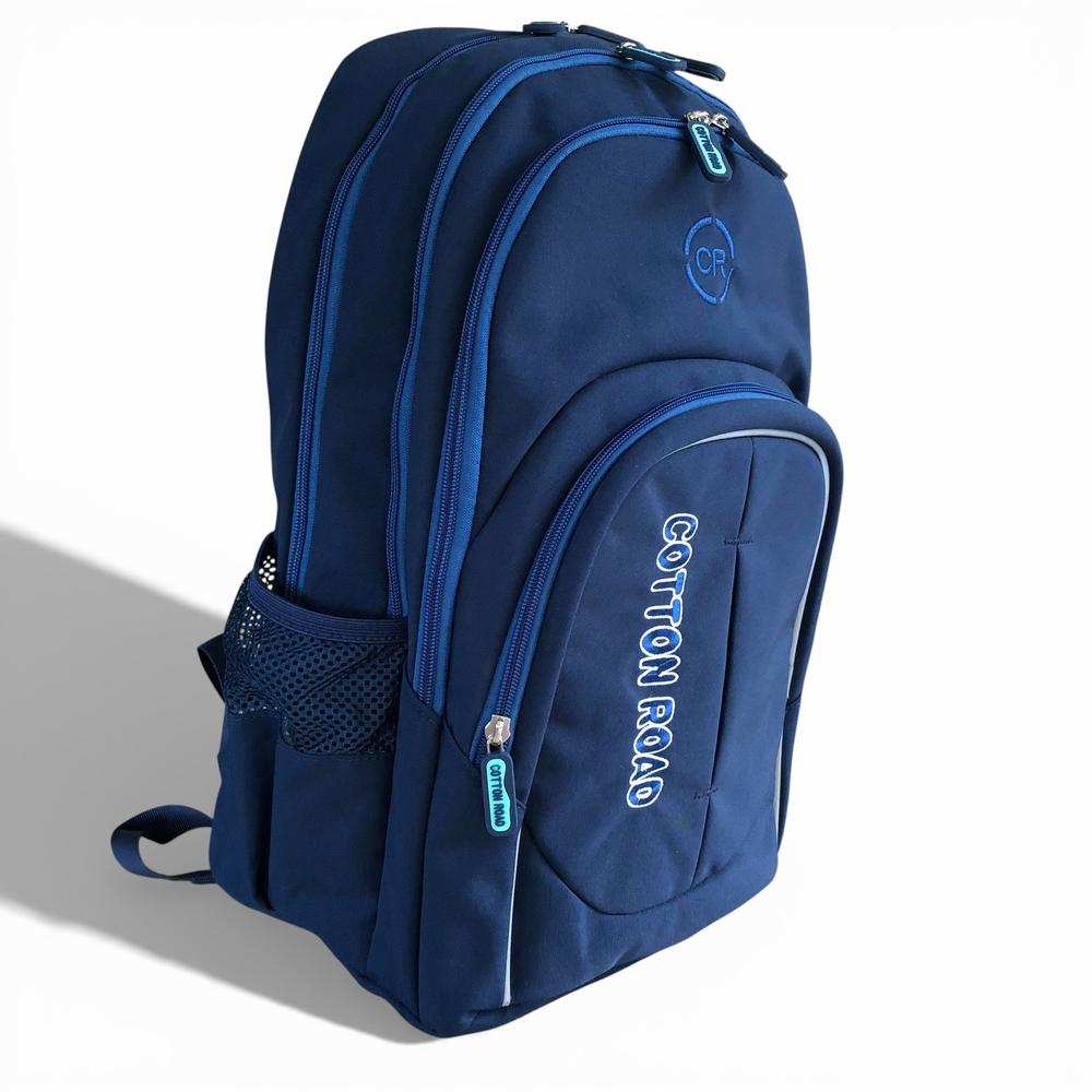 Cotton Road Backpack: BLUE BRANDED Canvas Backpack