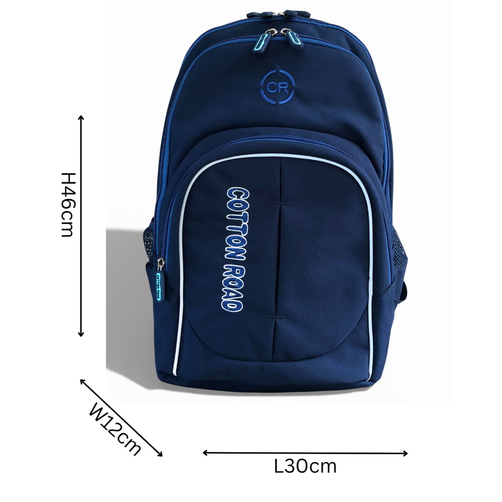 Cotton Road Backpack: BLUE BRANDED Canvas Backpack