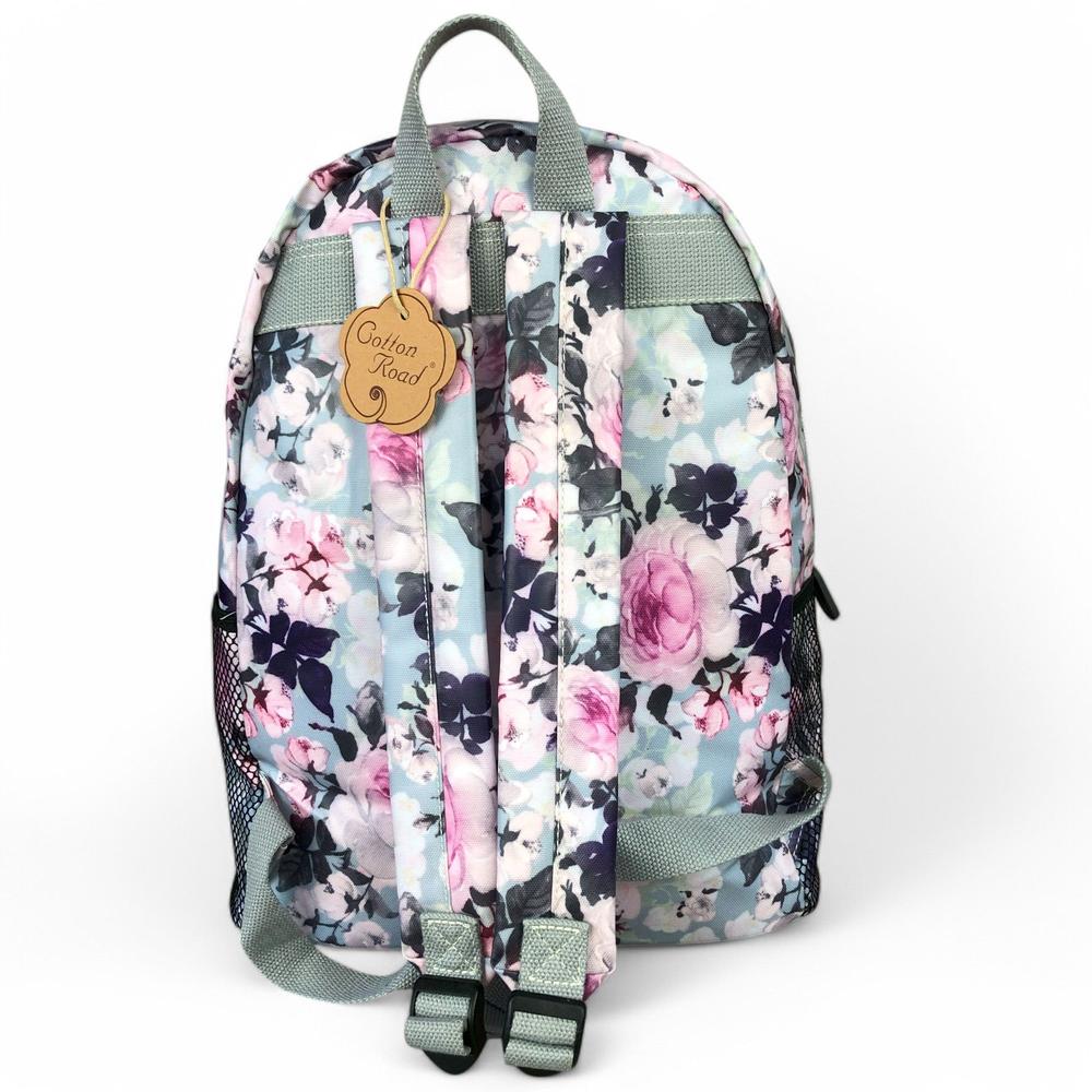 Cotton Road Backpack: BLUE FLORAL PVC Backpack