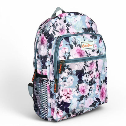 Cotton Road Backpack: BLUE FLORAL PVC Backpack
