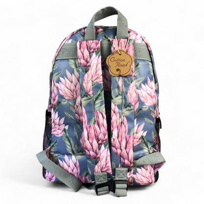 Cotton Road blue PVC backpack rear view