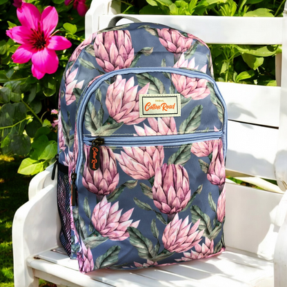 Cotton Road blue PVC backpack front view
