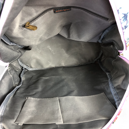 PURPLE PVC Cotton Road Backpack with PROTEAS