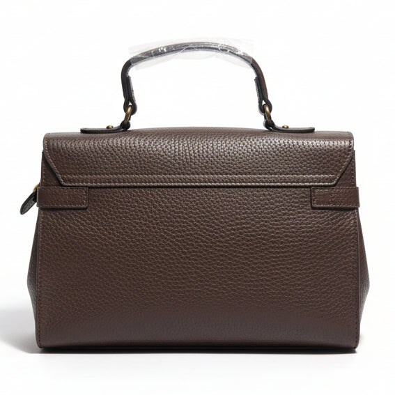 Cotton Road Handbag: COFFEE BROWN PU Soft Leather Medium Handbag with BRANDED sling BACK