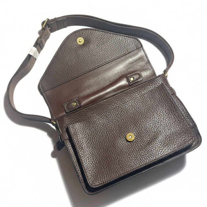 Cotton Road Handbag: COFFEE BROWN PU Soft Leather Medium Handbag with BRANDED sling SET