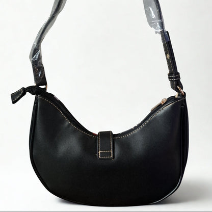 Cotton Road Handbag: Floral Small Black PU Leather handbag