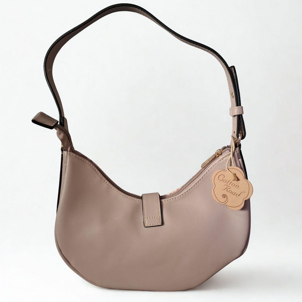 Cotton Road Handbag: Floral Small Pink PU Leather handbag