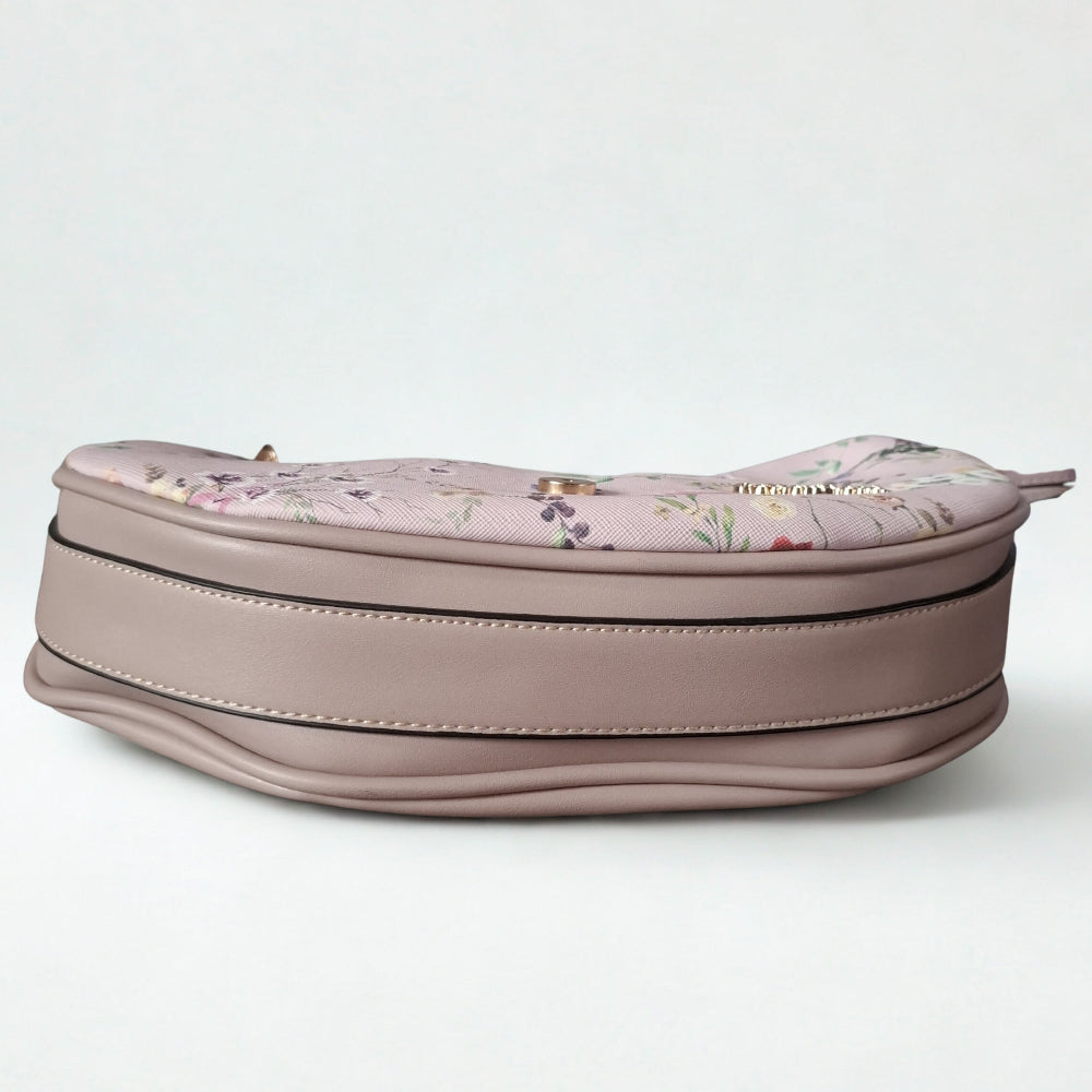 Cotton Road Handbag: Floral Small Pink PU Leather handbag
