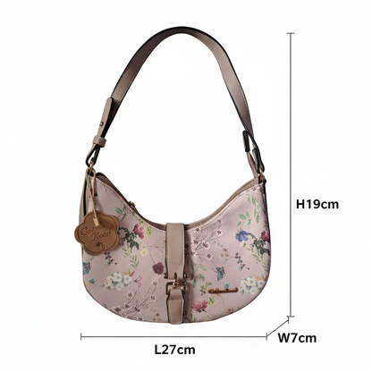 Cotton Road Handbag: Floral Small Pink PU Leather handbag
