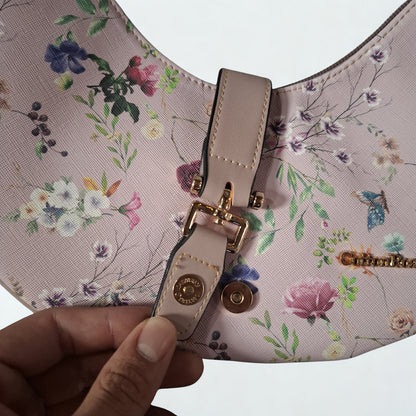 Cotton Road Handbag: Floral Small Pink PU Leather handbag
