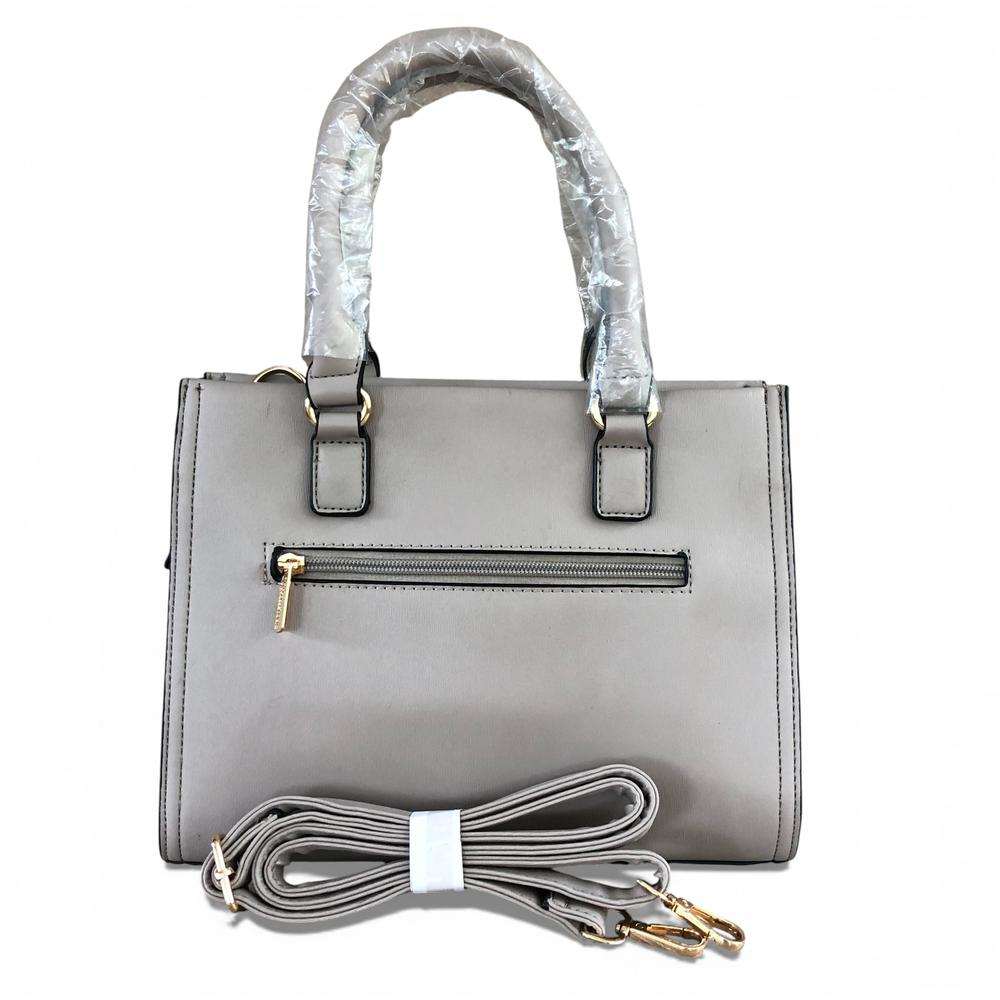 Cotton Road Handbag: KHAKI PU Leather Bag with Divider