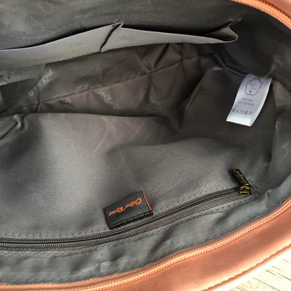 Cotton Road salmon pink PU leather handbag open view