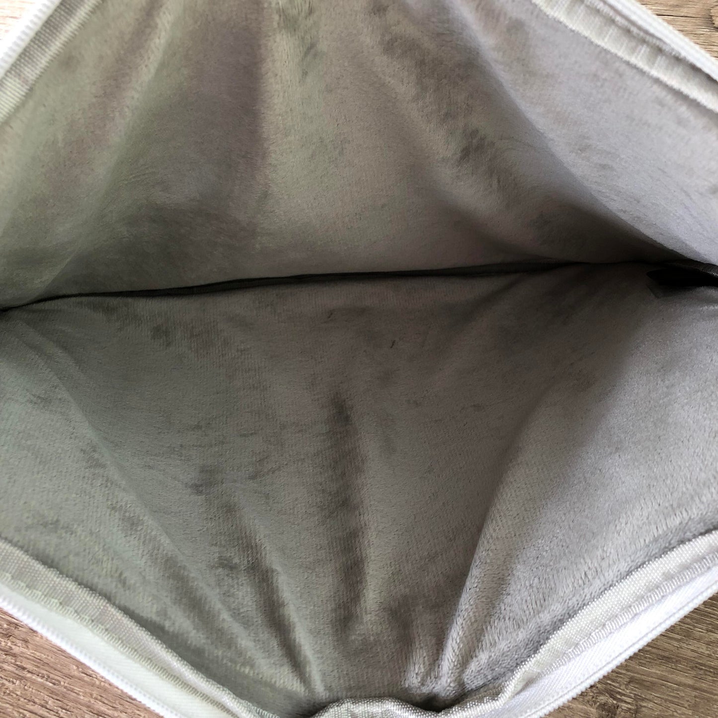 Cotton Road grey canvas laptop sleeve open