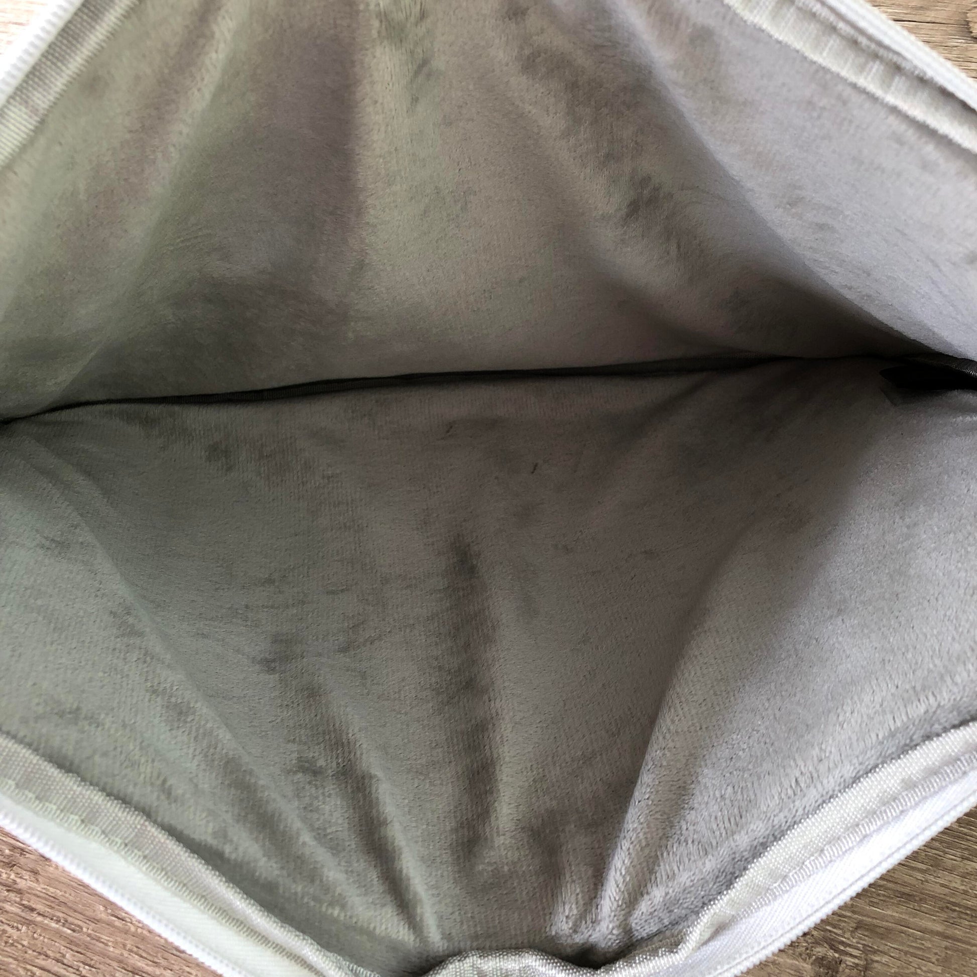 Cotton Road grey canvas laptop sleeve open